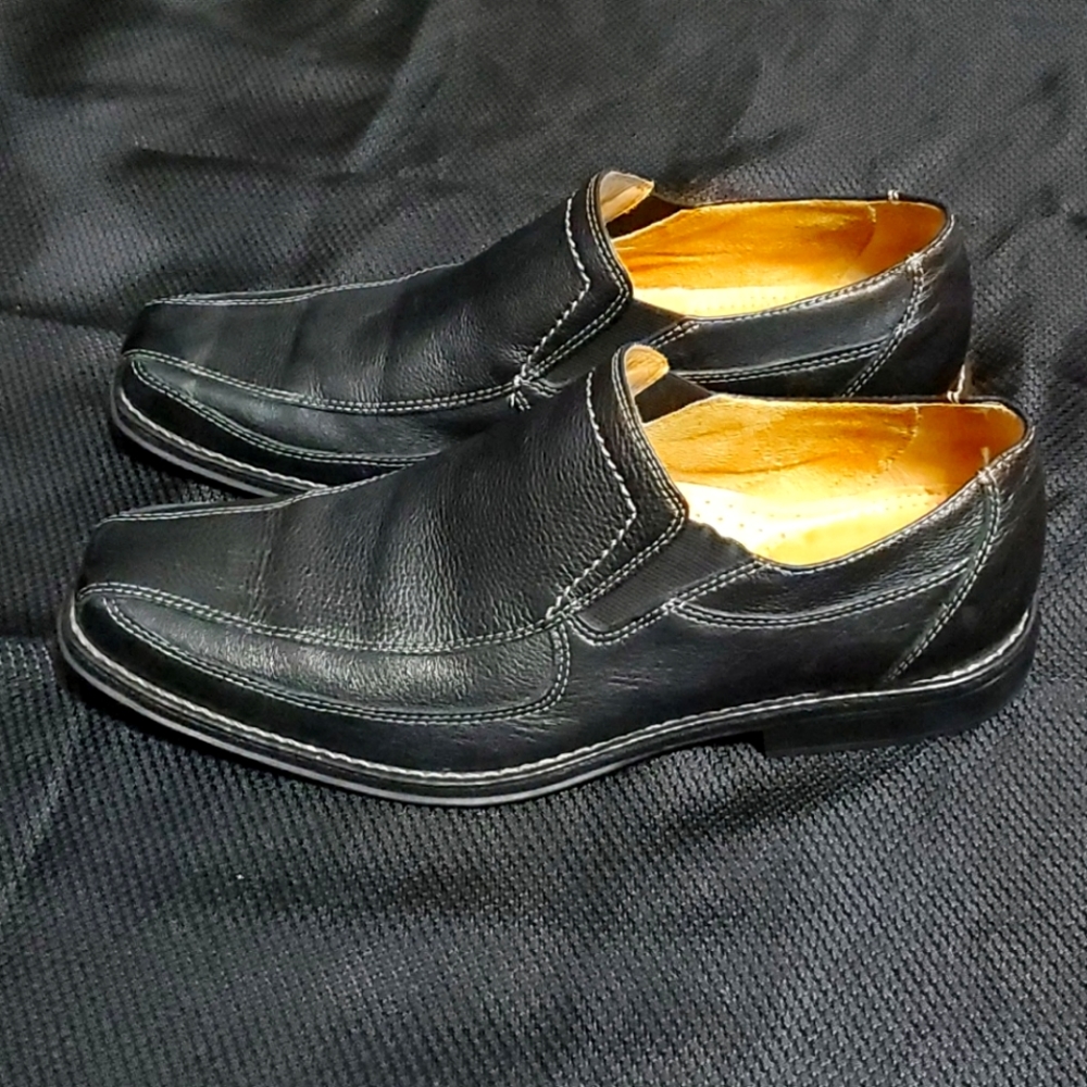 Black Italian leather loafers